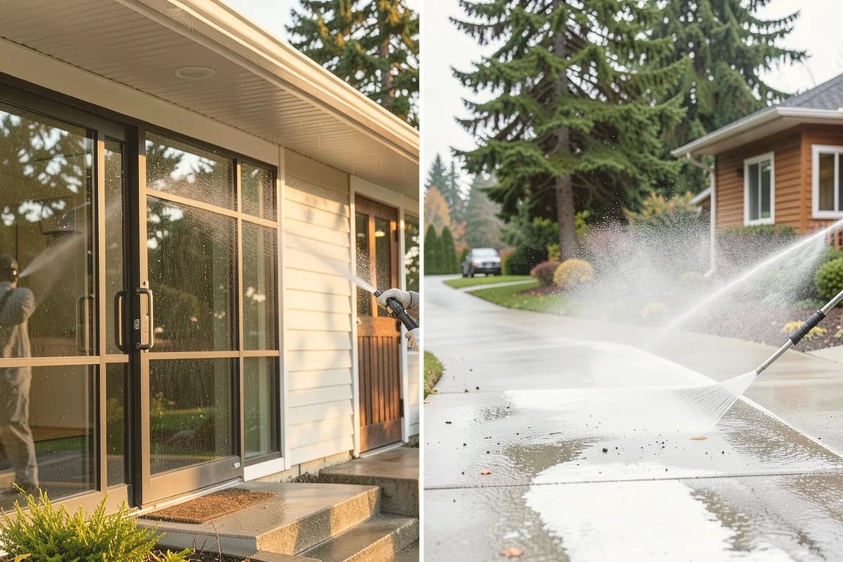 Driveway & Walkway Package in Bothell, King County, WA - Sweep and clear the concrete of debris