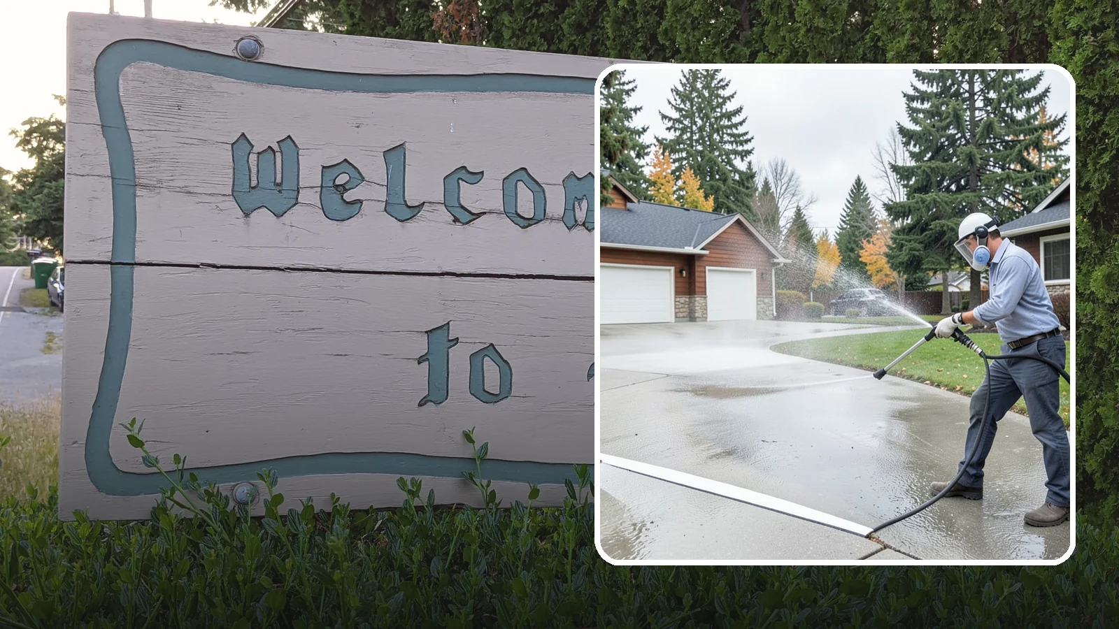 Driveway & Walkway Package in Brier, Snohomish County, WA - We surface clean your driveway and connecting walkways together for a uniform, moss-free entrance to your home.