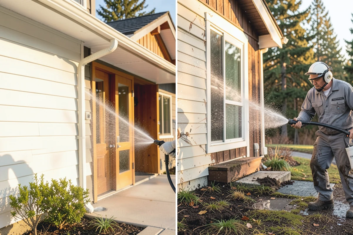 Driveway & Walkway Package in Buckley, Pierce County, WA - Sweep and clear the concrete of debris