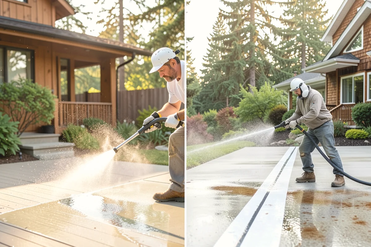 Driveway & Walkway Package in Burlington, Skagit County, WA - Sweep and clear the concrete of debris
