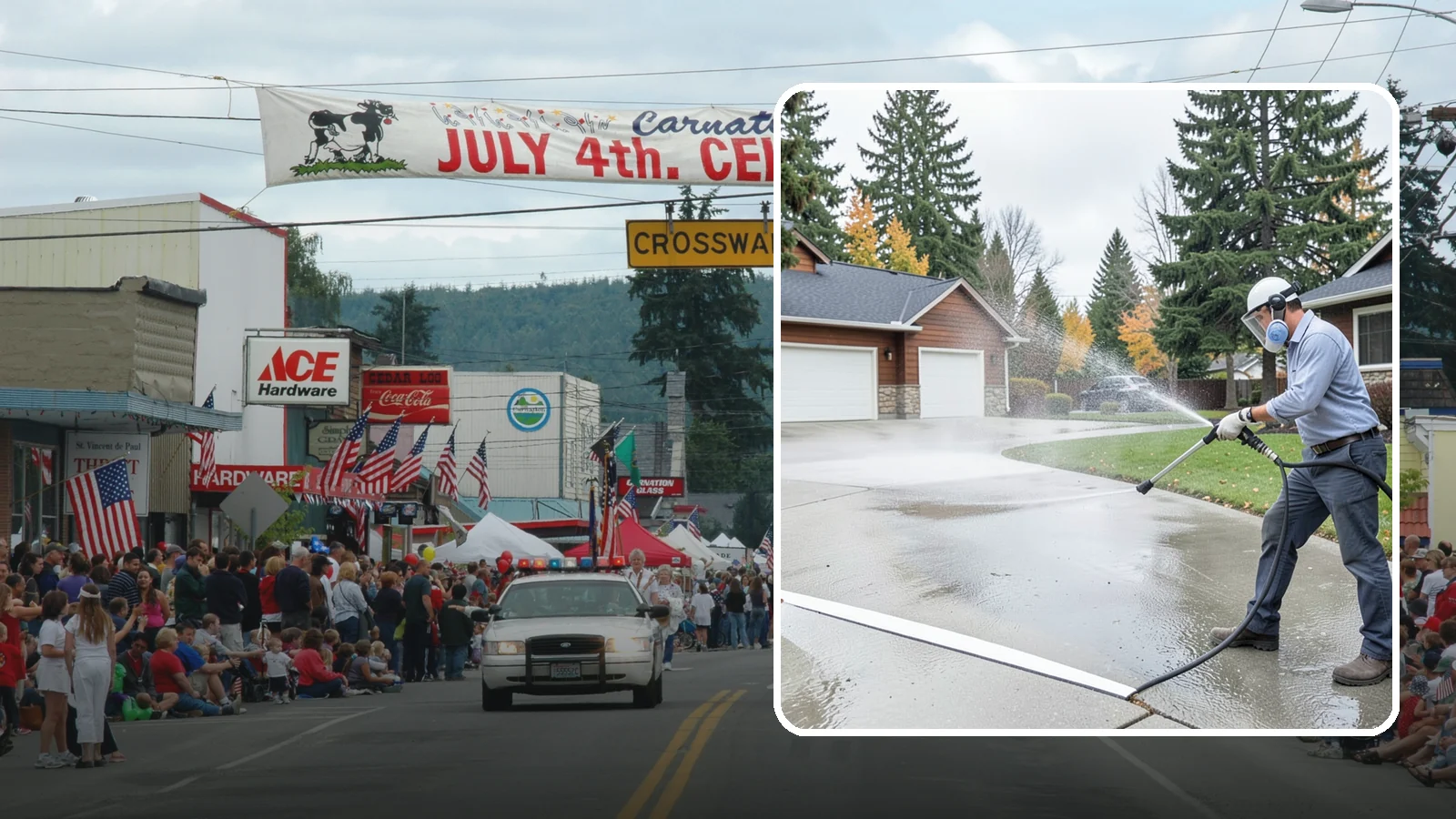 Driveway & Walkway Package in Carnation, King County, WA - We surface clean your driveway and connecting walkways together for a uniform, moss-free entrance to your home.