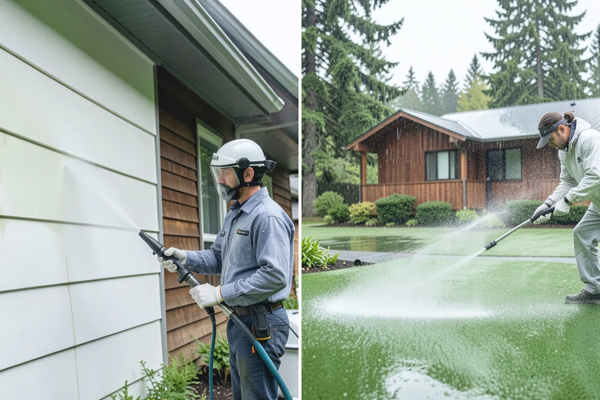 Driveway & Walkway Package in Des Moines, King County, WA - Sweep and clear the concrete of debris
