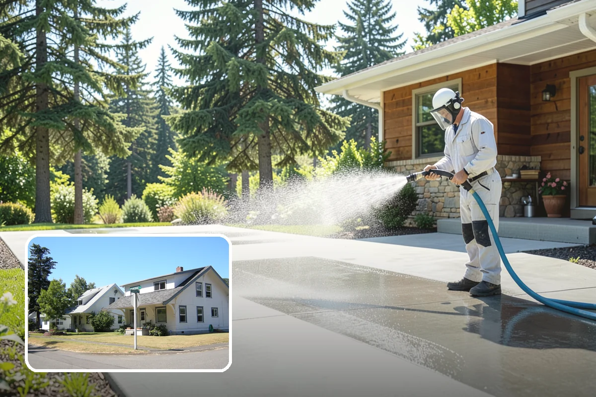 Driveway & Walkway Package in DuPont, Pierce County, WA - Delivers streak-free results with a flat-surface cleaner