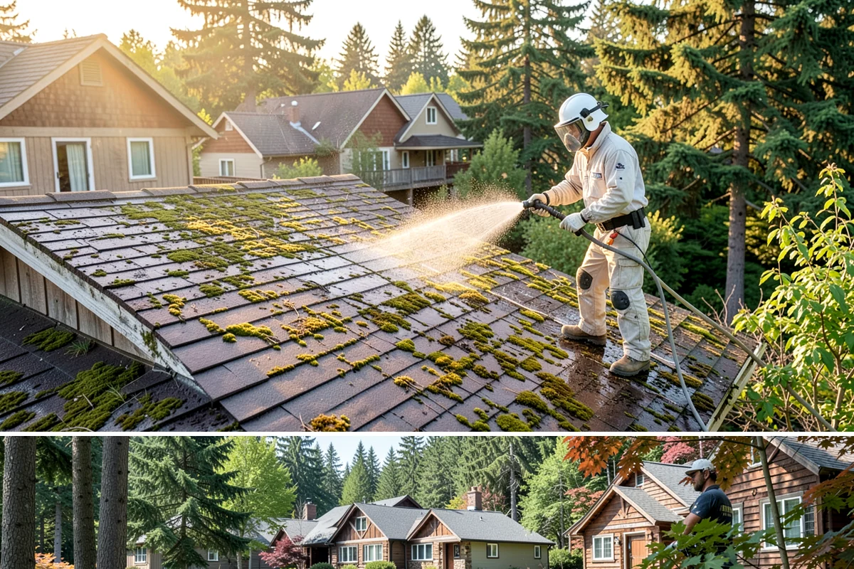 Driveway & Walkway Package in Edgewood, Pierce County, WA - Clean the drive and walkways in spring to clear winter moss before it becomes a slipping hazard.