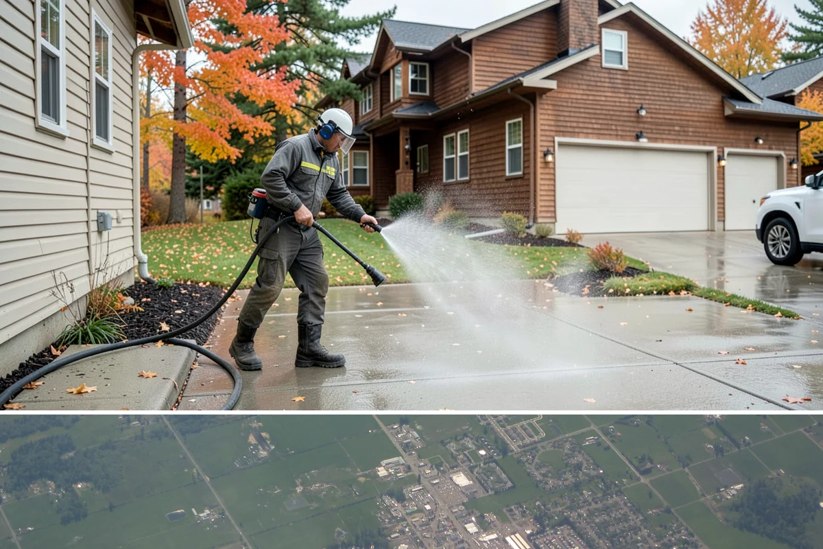 Driveway & Walkway Package in Enumclaw, King County, WA - Clean the drive and walkways in spring to clear winter moss before it becomes a slipping hazard.