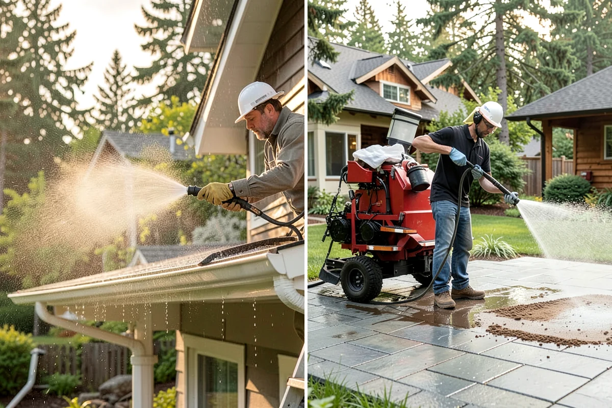 Driveway & Walkway Package in Everett, Snohomish County, WA - Sweep and clear the concrete of debris