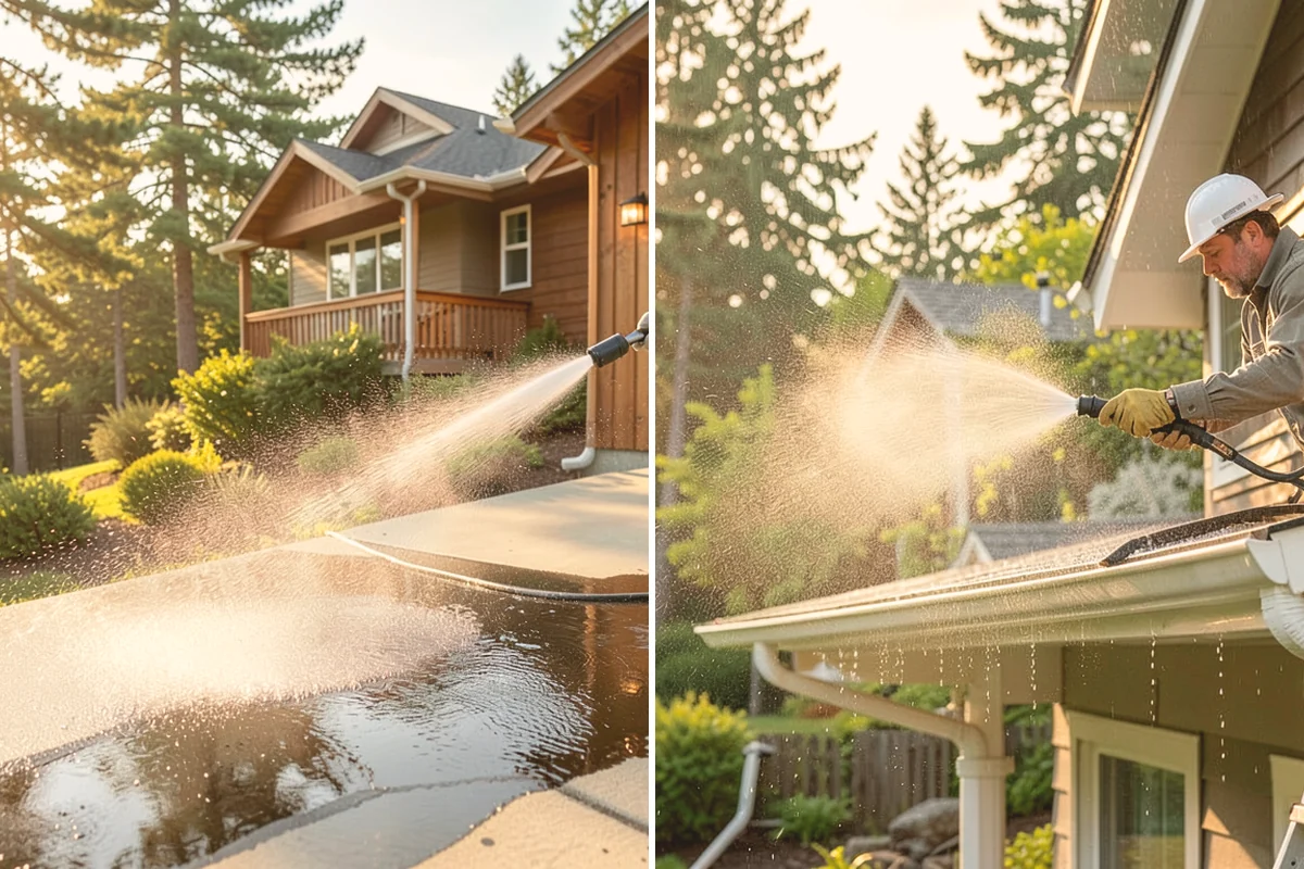 Driveway & Walkway Package in Fife, Pierce County, WA - Sweep and clear the concrete of debris