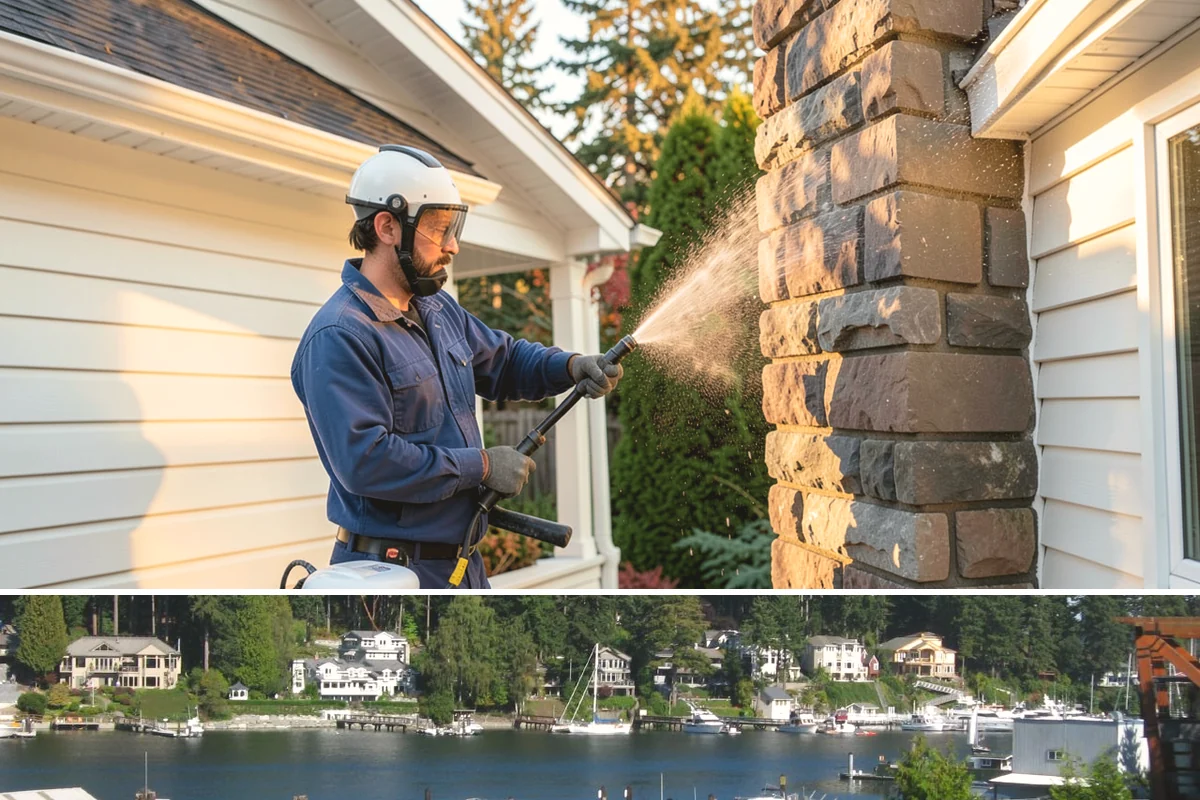 Driveway & Walkway Package in Gig Harbor, Pierce County, WA - Clean the drive and walkways in spring to clear winter moss before it becomes a slipping hazard.