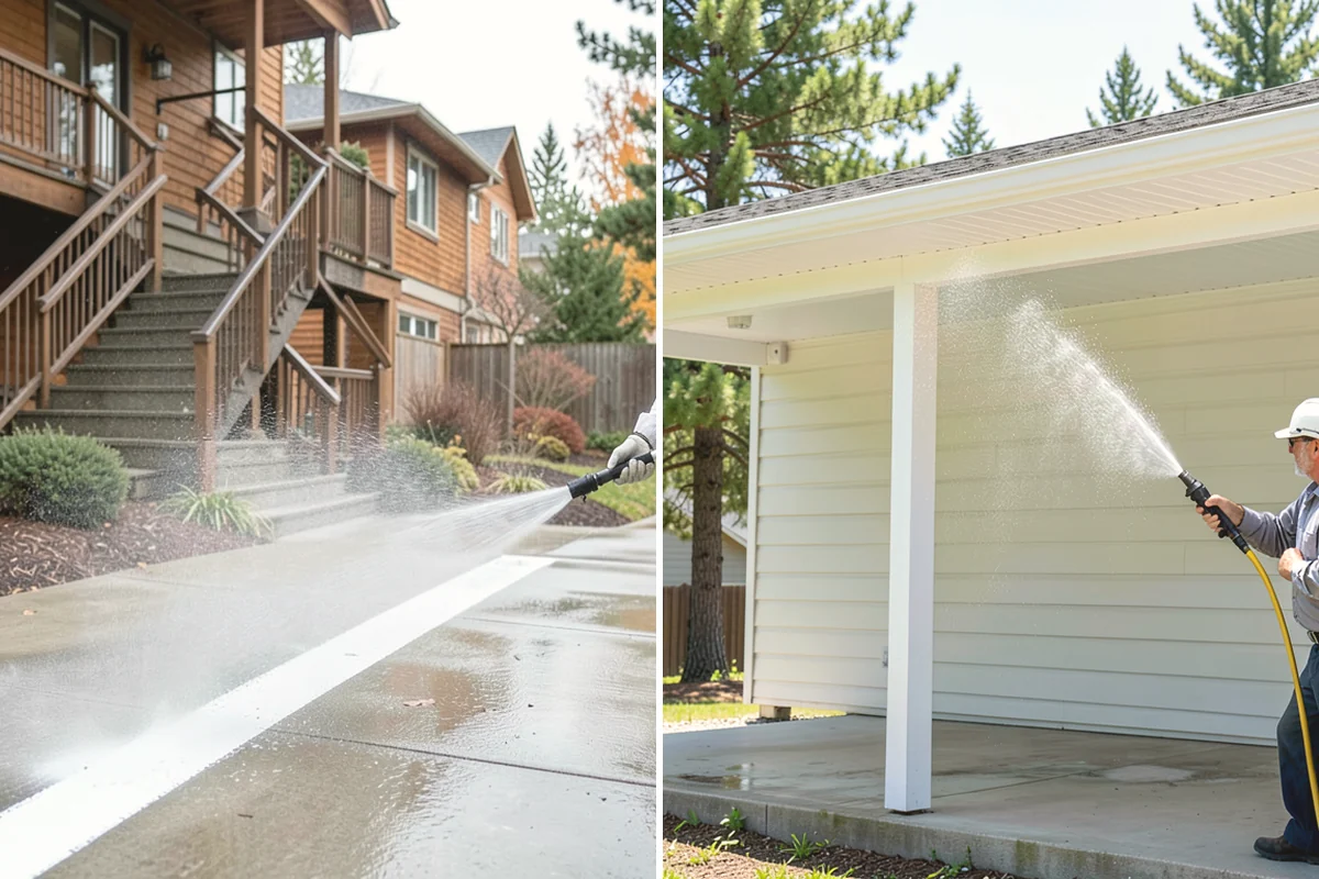 Driveway & Walkway Package in Issaquah, King County, WA - Sweep and clear the concrete of debris