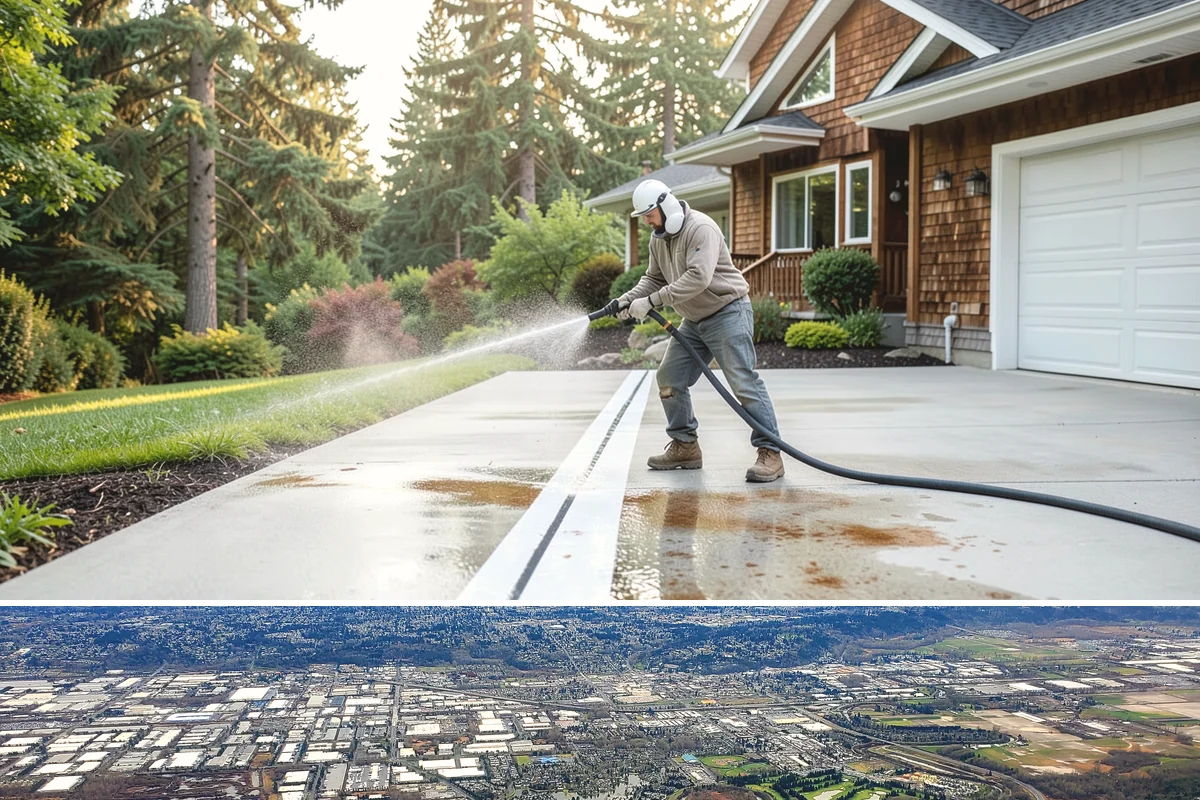 Driveway & Walkway Package in Kent, King County, WA - Clean the drive and walkways in spring to clear winter moss before it becomes a slipping hazard.