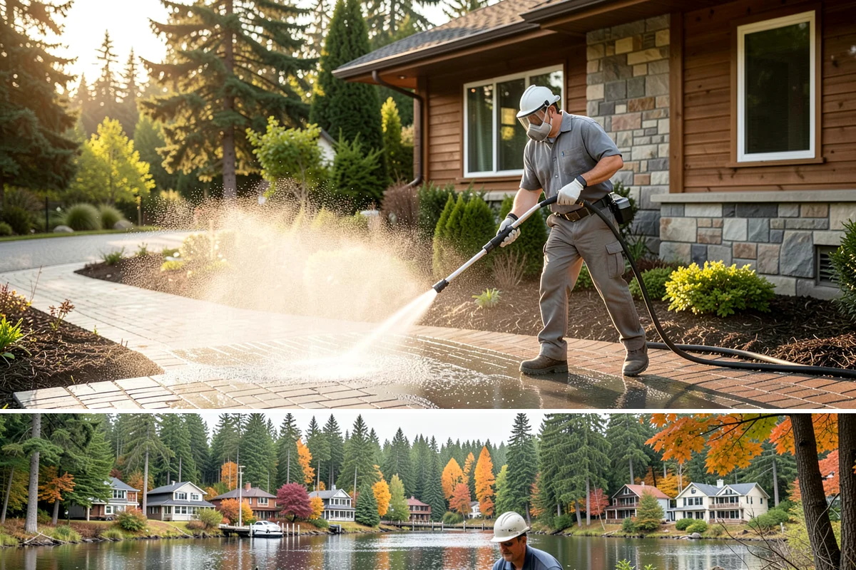 Driveway & Walkway Package in La Conner, Skagit County, WA - Clean the drive and walkways in spring to clear winter moss before it becomes a slipping hazard.