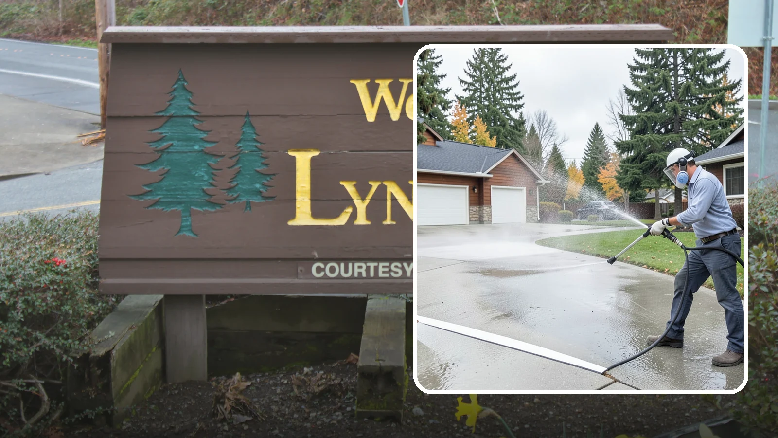 Driveway & Walkway Package in Lynnwood, Snohomish County, WA - We surface clean your driveway and connecting walkways together for a uniform, moss-free entrance to your home.