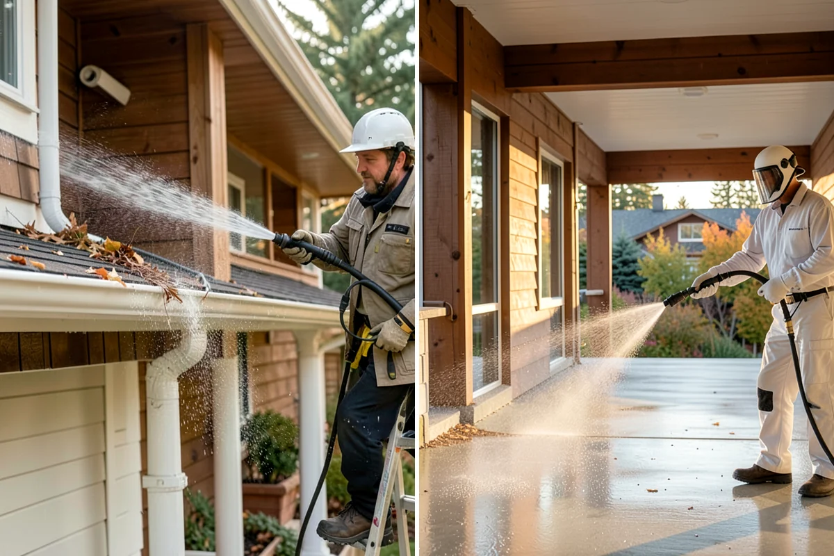 Driveway & Walkway Package in Maple Valley, King County, WA - Sweep and clear the concrete of debris