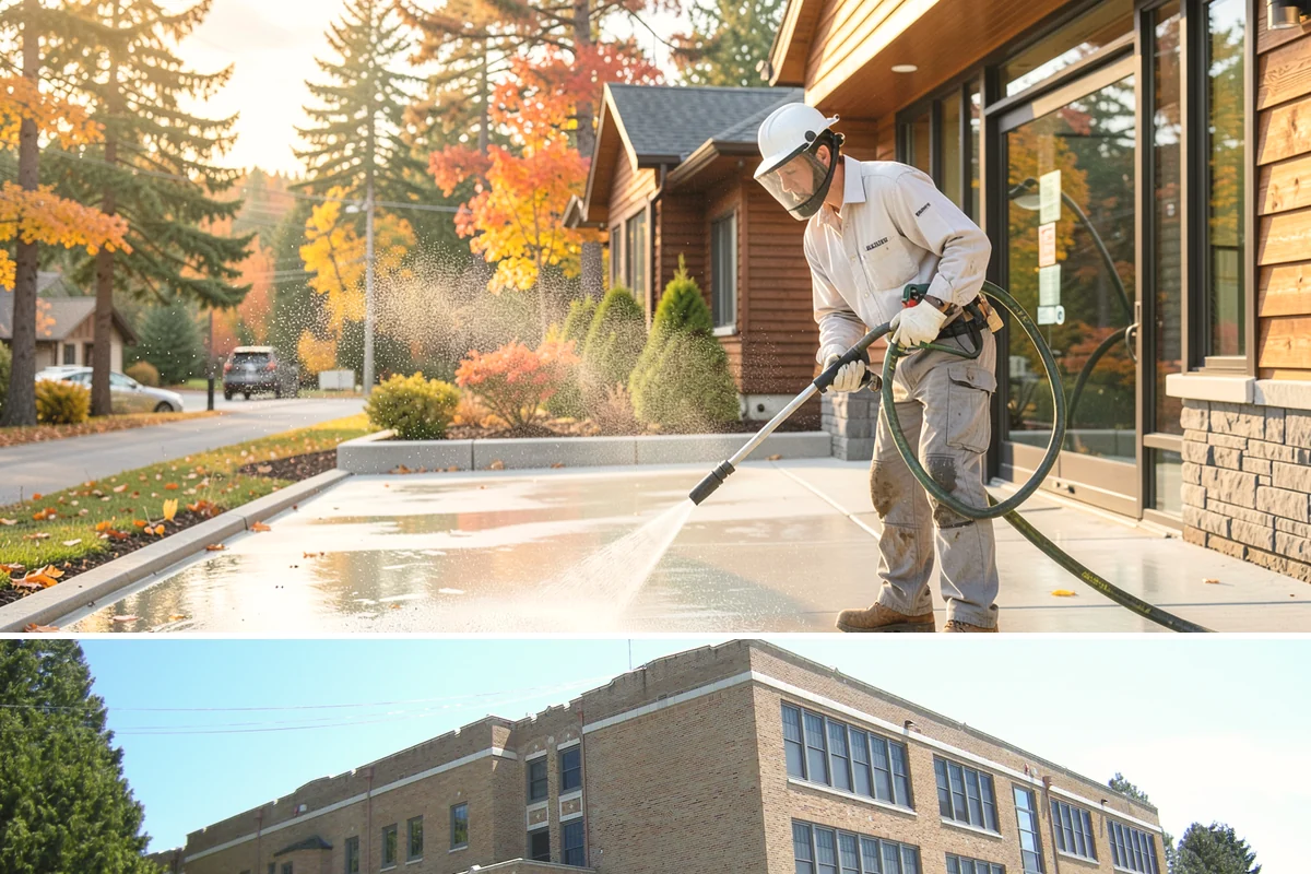 Driveway & Walkway Package in Maple Valley, King County, WA - Clean the drive and walkways in spring to clear winter moss before it becomes a slipping hazard.