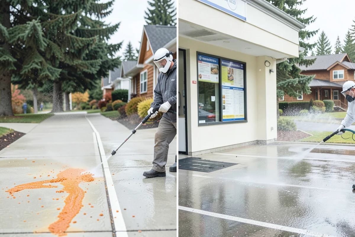 Driveway & Walkway Package in Marysville, Snohomish County, WA - Sweep and clear the concrete of debris
