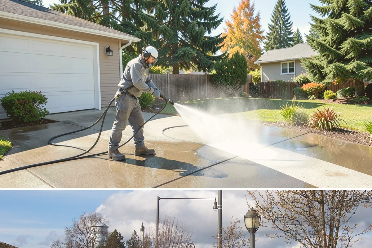 Driveway & Walkway Package in Marysville, Snohomish County, WA - Clean the drive and walkways in spring to clear winter moss before it becomes a slipping hazard.