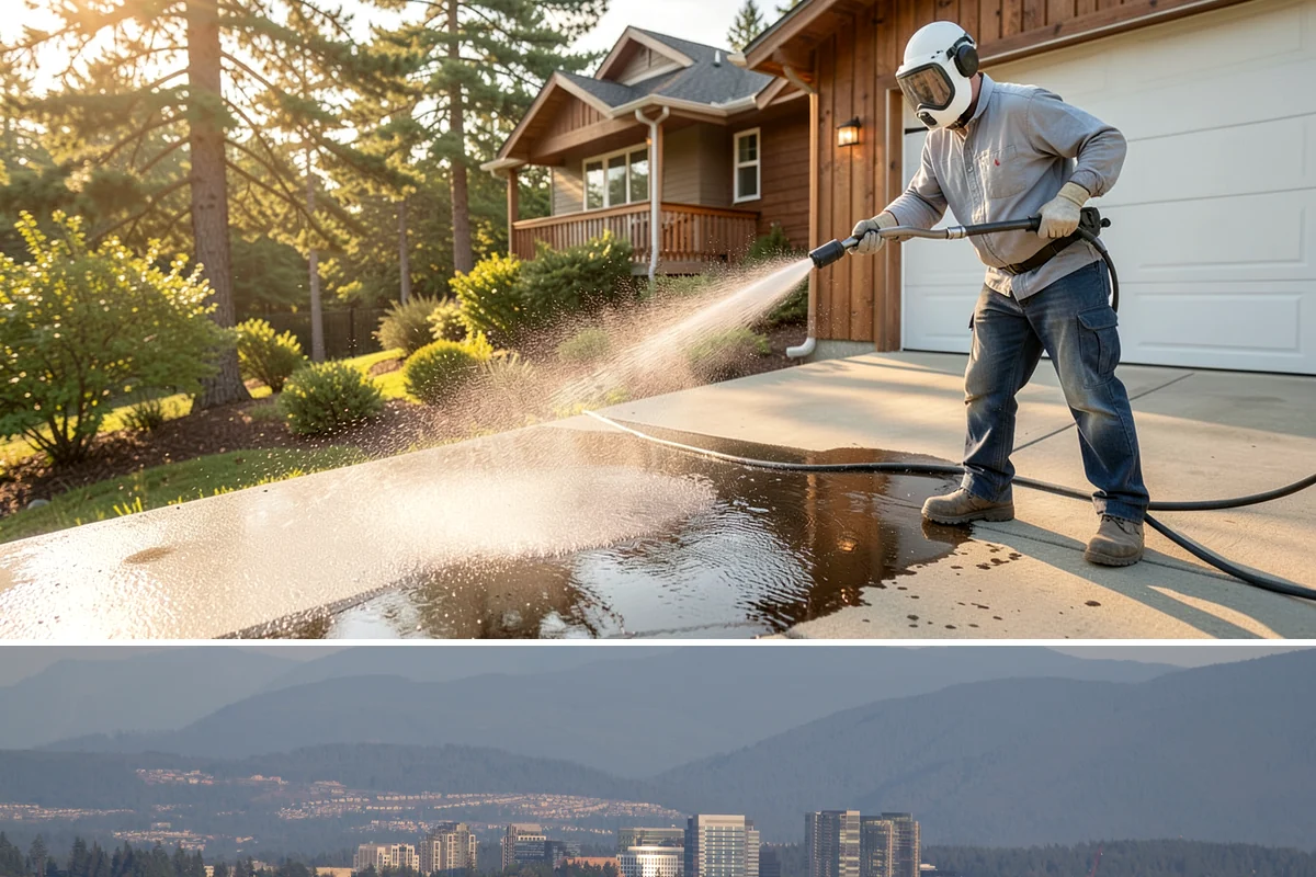 Driveway & Walkway Package in Medina, King County, WA - Clean the drive and walkways in spring to clear winter moss before it becomes a slipping hazard.