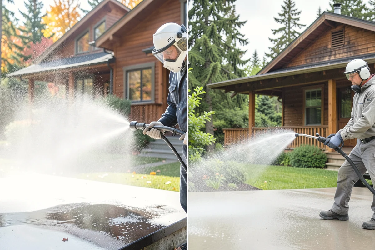 Driveway & Walkway Package in Mercer Island, King County, WA - Sweep and clear the concrete of debris