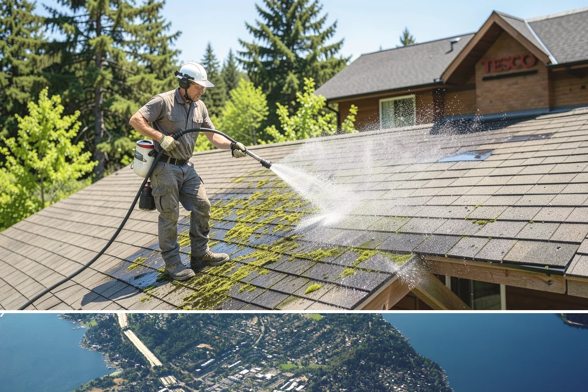 Driveway & Walkway Package in Mercer Island, King County, WA - Clean the drive and walkways in spring to clear winter moss before it becomes a slipping hazard.