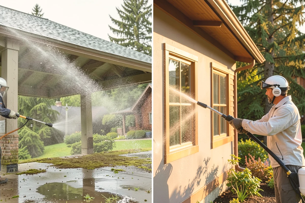 Driveway & Walkway Package in Milton, King County, WA - Sweep and clear the concrete of debris