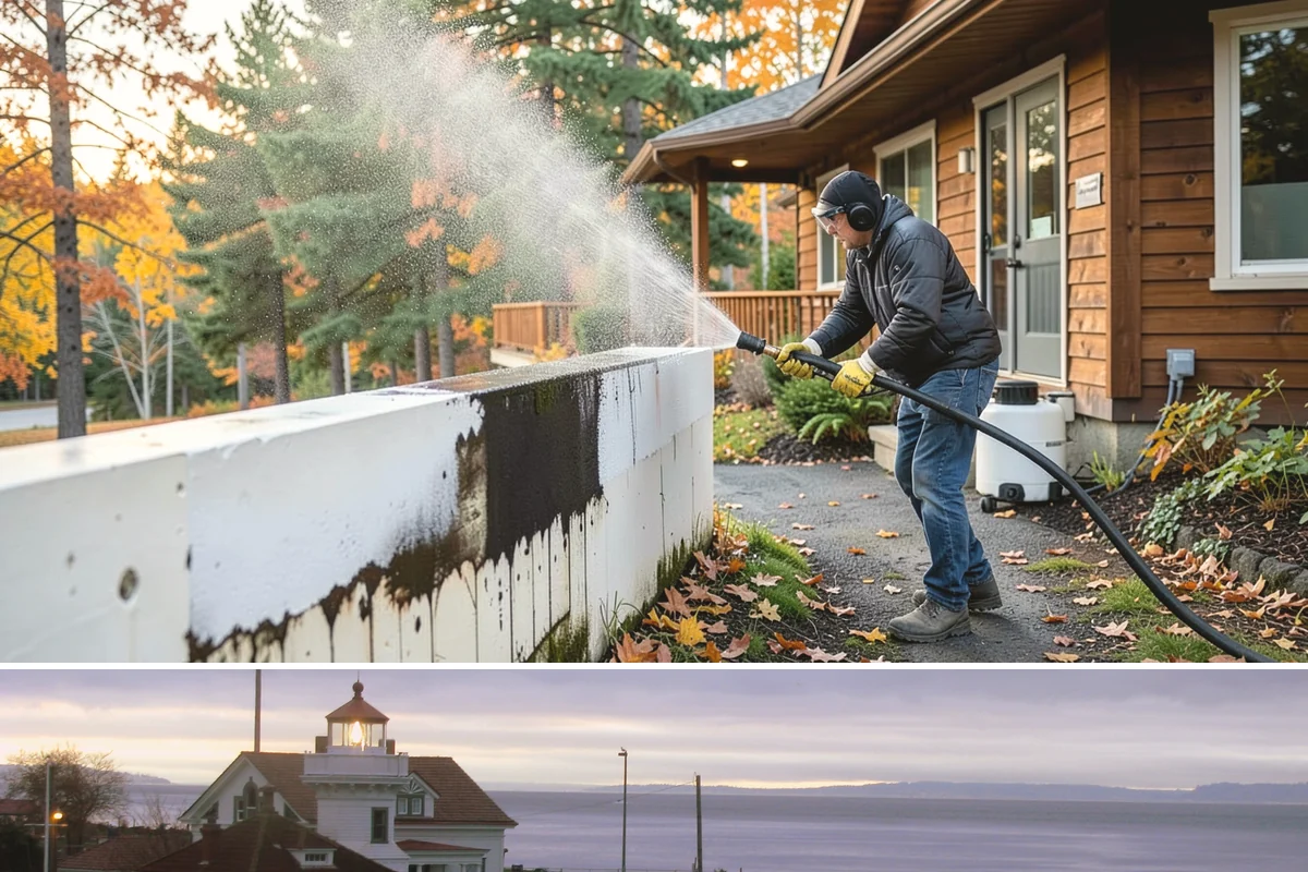 Driveway & Walkway Package in Mukilteo, Snohomish County, WA - Clean the drive and walkways in spring to clear winter moss before it becomes a slipping hazard.