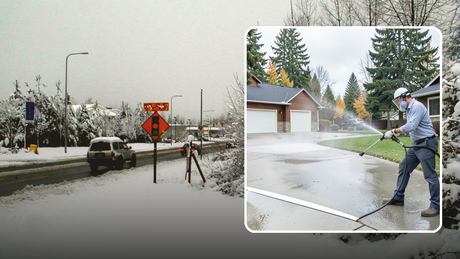 Driveway & Walkway Package in Newcastle, King County, WA - We surface clean your driveway and connecting walkways together for a uniform, moss-free entrance to your home.