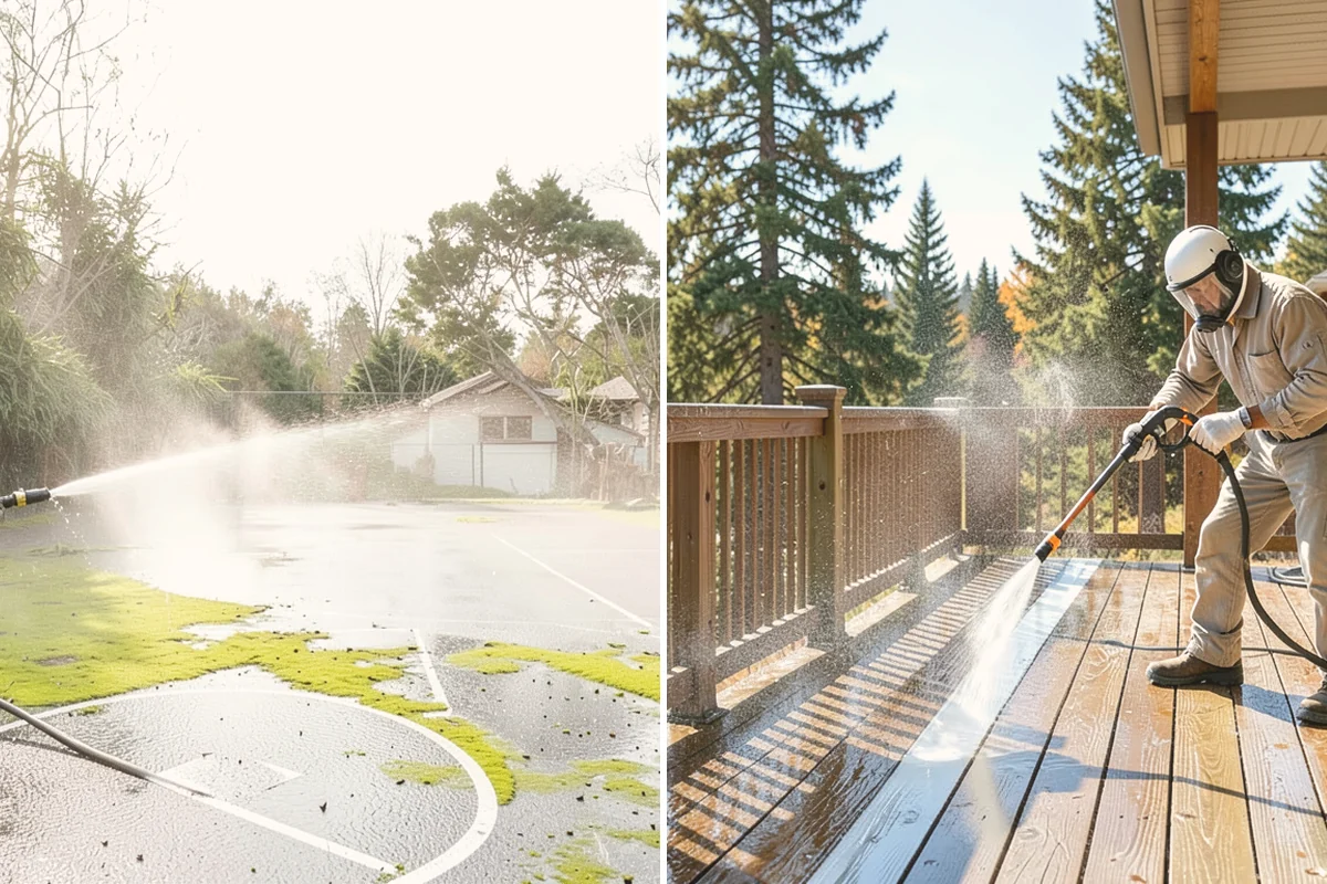 Driveway & Walkway Package in Newcastle, King County, WA - Sweep and clear the concrete of debris