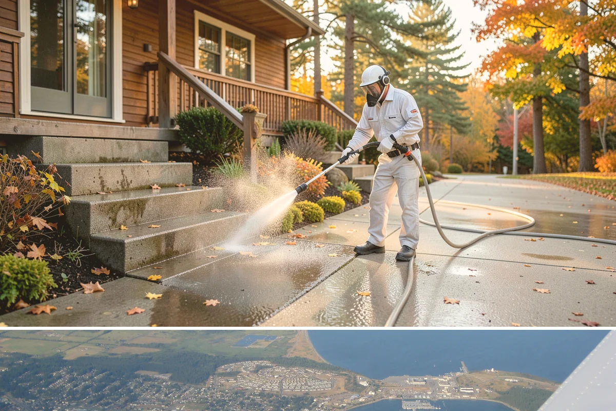 Driveway & Walkway Package in Oak Harbor, Island County, WA - Clean the drive and walkways in spring to clear winter moss before it becomes a slipping hazard.