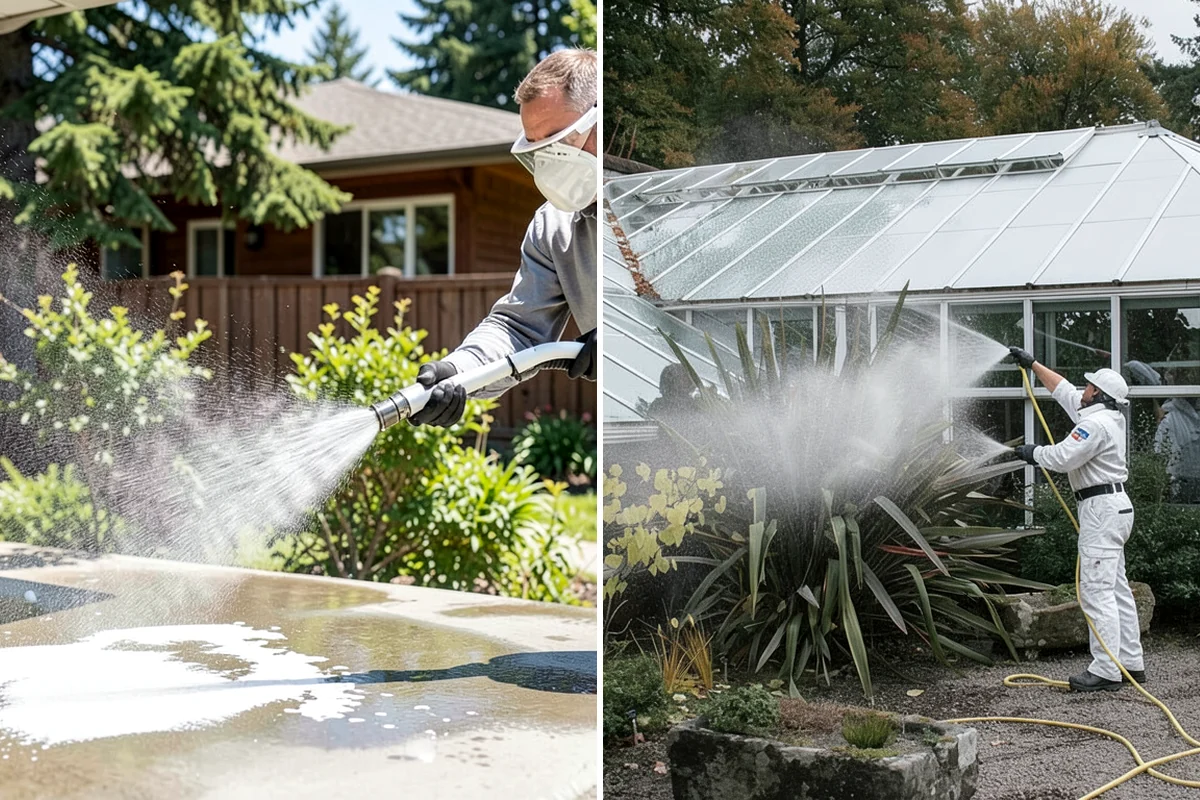 Driveway & Walkway Package in Puyallup, Pierce County, WA - Sweep and clear the concrete of debris