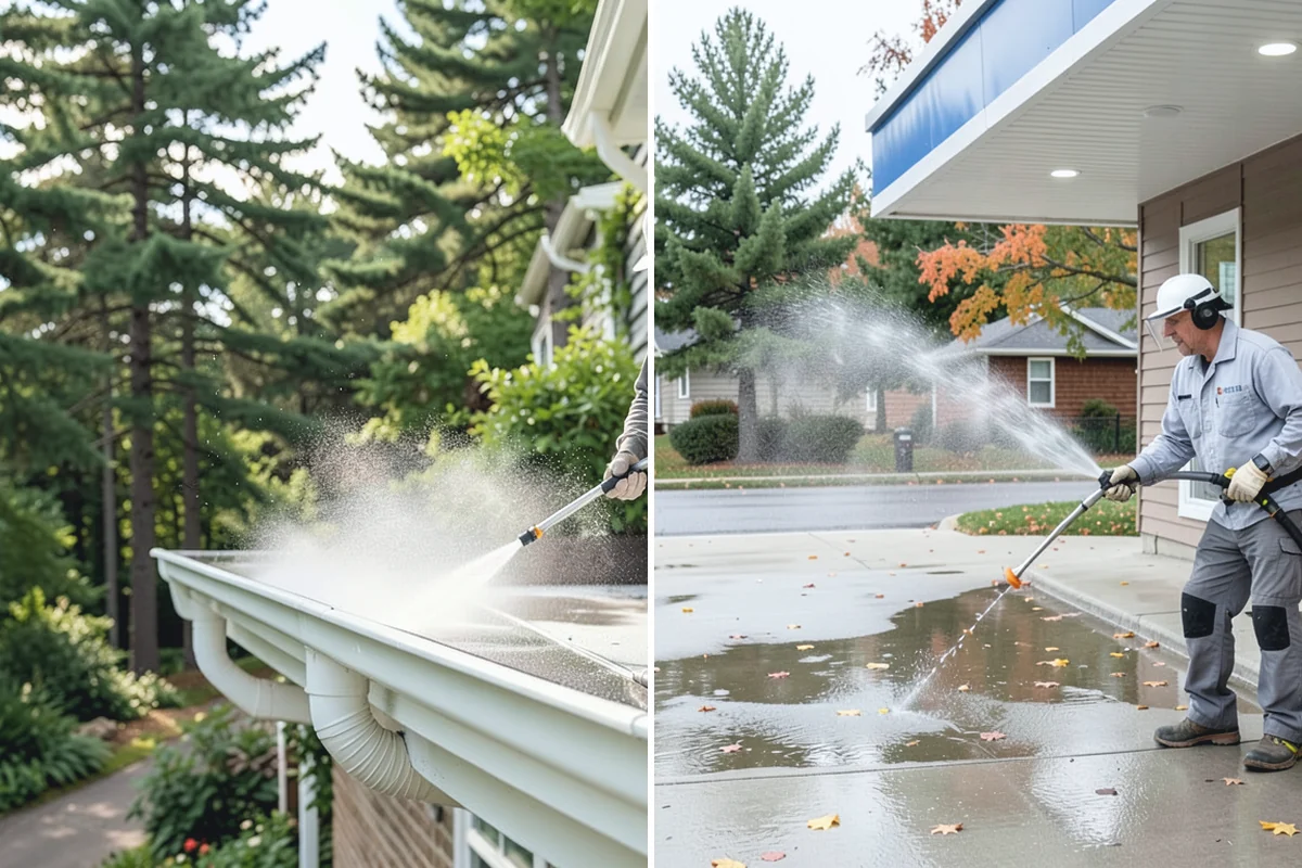 Driveway & Walkway Package in Renton, King County, WA - Sweep and clear the concrete of debris