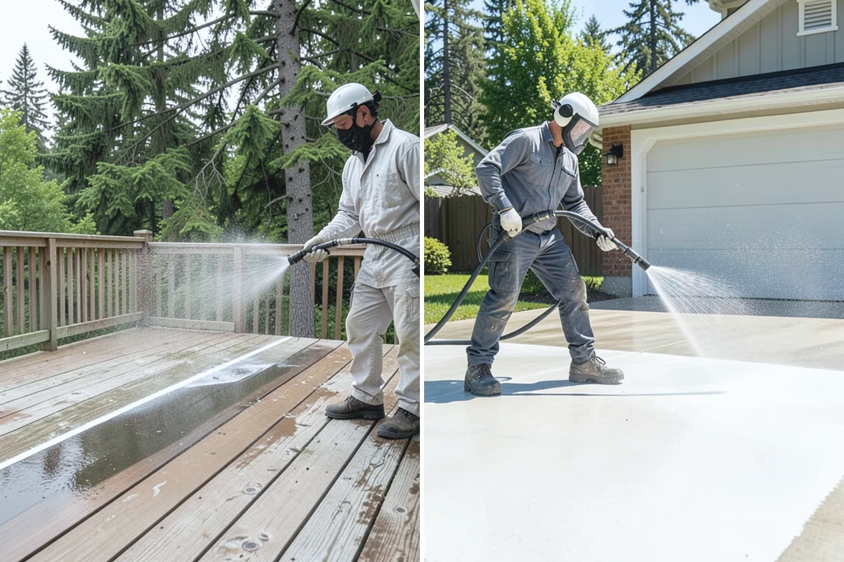 Driveway & Walkway Package in Roy, Pierce County, WA - Sweep and clear the concrete of debris