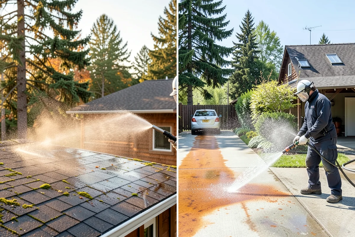 Driveway & Walkway Package in Seattle, King County, WA - Sweep and clear the concrete of debris