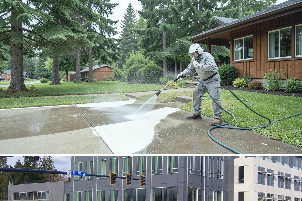 Driveway & Walkway Package in Shoreline, King County, WA - Clean the drive and walkways in spring to clear winter moss before it becomes a slipping hazard.