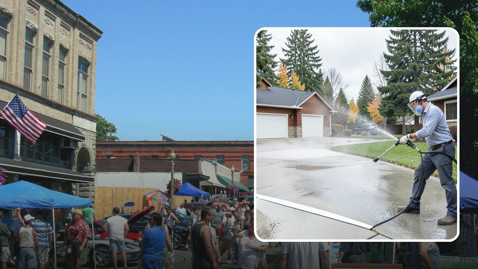 Driveway & Walkway Package in Snohomish, Snohomish County, WA - We surface clean your driveway and connecting walkways together for a uniform, moss-free entrance to your home.