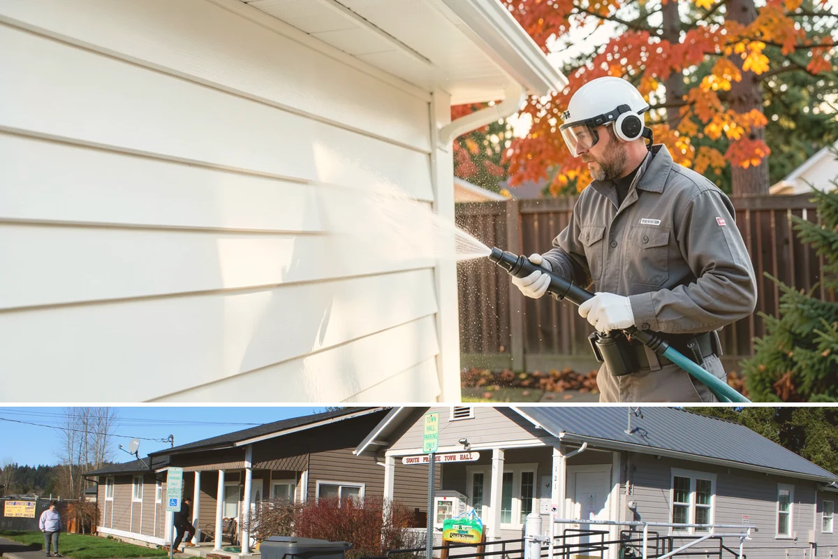Driveway & Walkway Package in South Prairie, Pierce County, WA - Clean the drive and walkways in spring to clear winter moss before it becomes a slipping hazard.