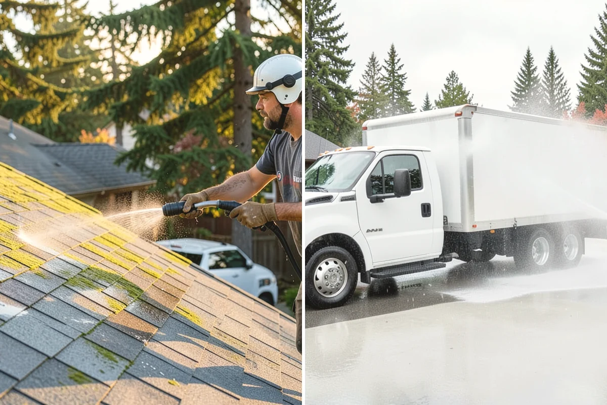 Driveway & Walkway Package in Steilacoom, Pierce County, WA - Sweep and clear the concrete of debris