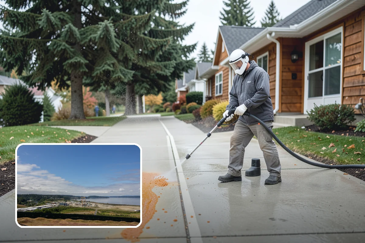 Driveway & Walkway Package in University Place, Pierce County, WA - Delivers streak-free results with a flat-surface cleaner