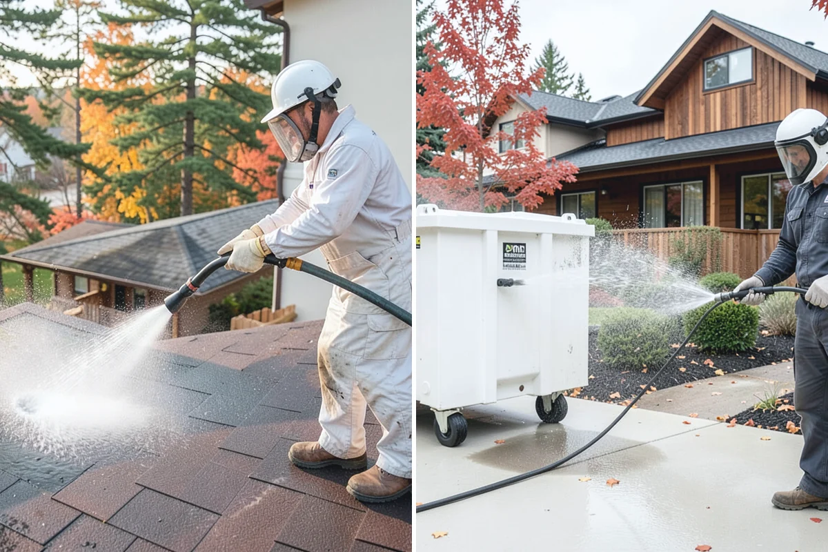 Driveway & Walkway Package in Woodinville, King County, WA - Sweep and clear the concrete of debris