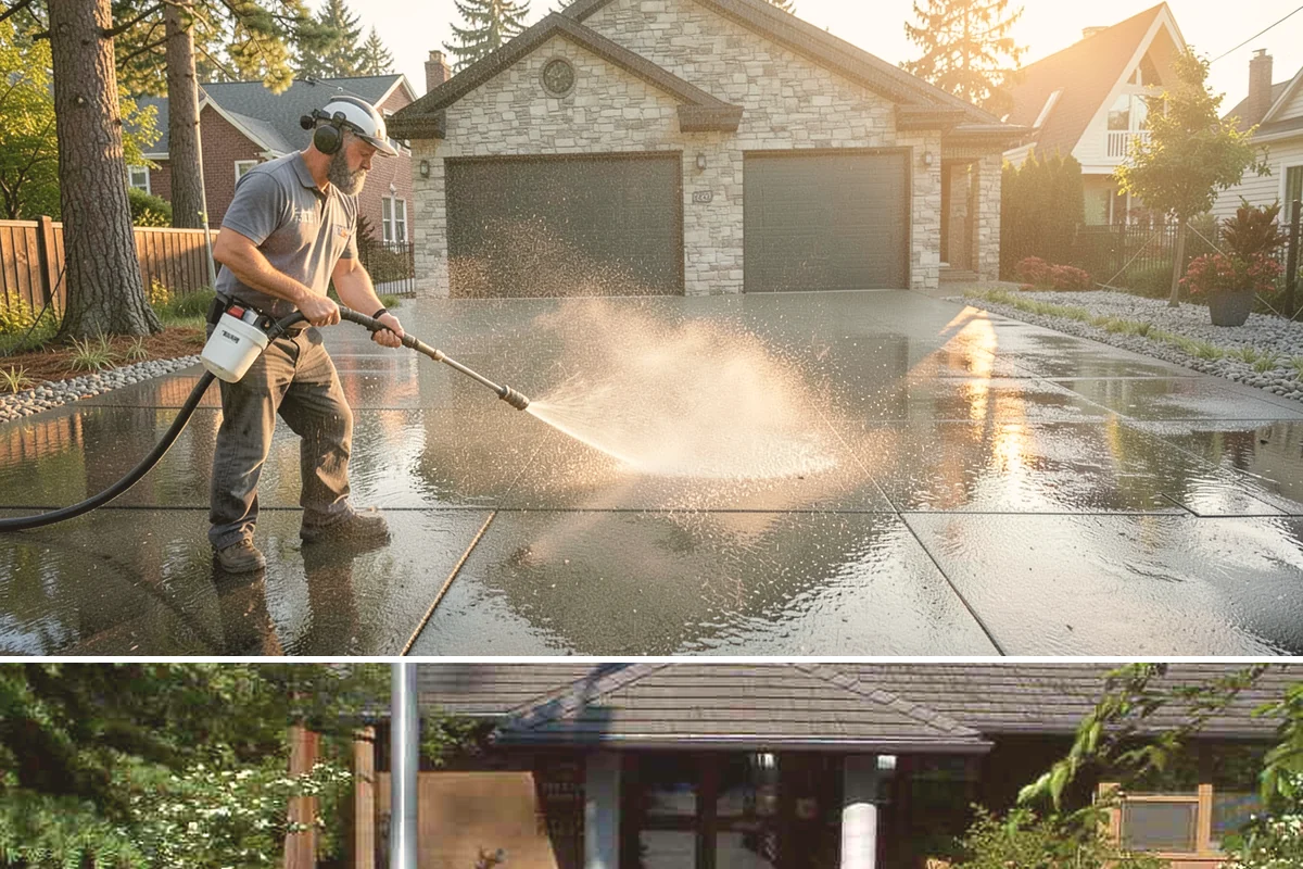 Driveway & Walkway Package in Yarrow Point, King County, WA - Clean the drive and walkways in spring to clear winter moss before it becomes a slipping hazard.
