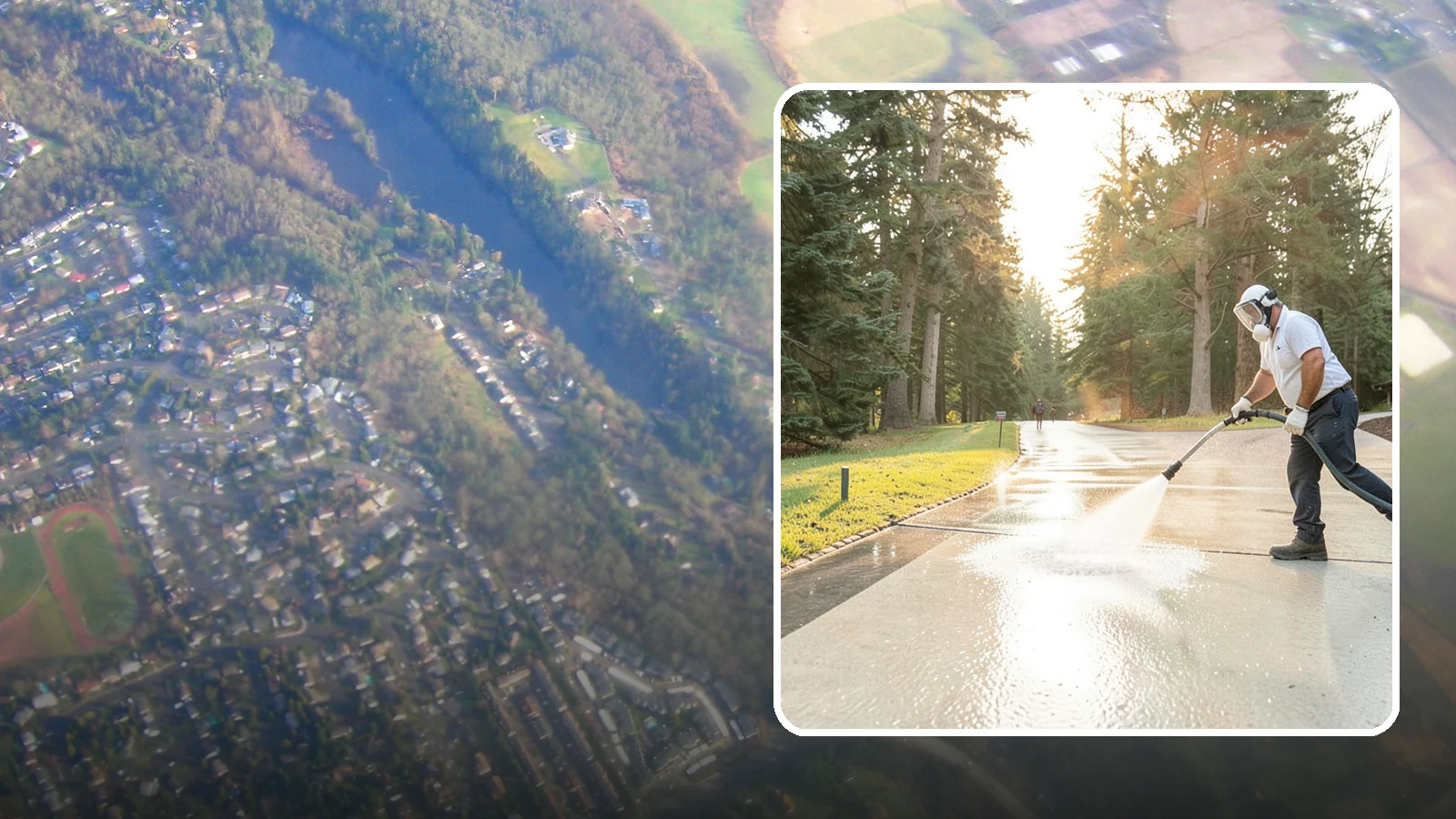 Driveway Brightening in Algona, King County, WA - A brightening treatment that restores a faded, weather-dulled driveway to a clean, uniform tone.