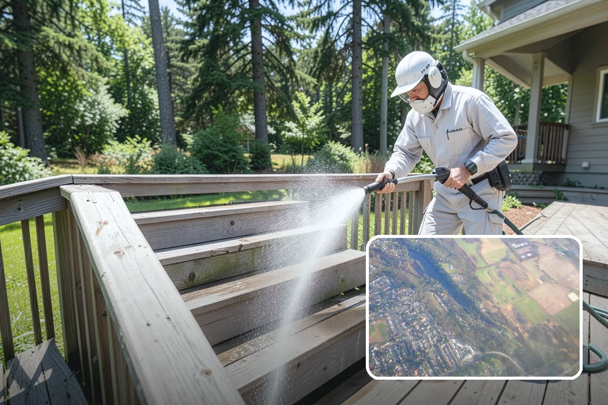 Driveway Brightening in Algona, King County, WA - Evens out blotchy, weather-dulled concrete
