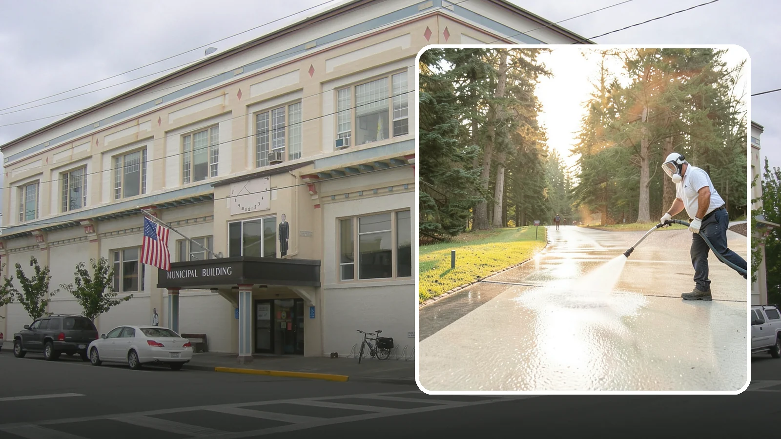 Driveway Brightening in Anacortes, Skagit County, WA - A brightening treatment that restores a faded, weather-dulled driveway to a clean, uniform tone.