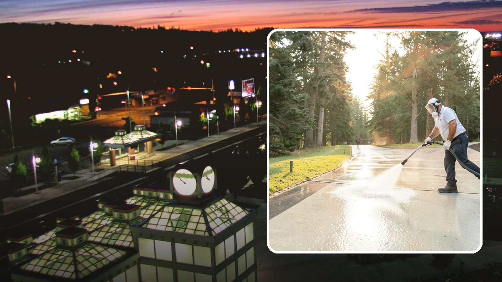 Driveway Brightening in Auburn, King County, WA - A brightening treatment that restores a faded, weather-dulled driveway to a clean, uniform tone.