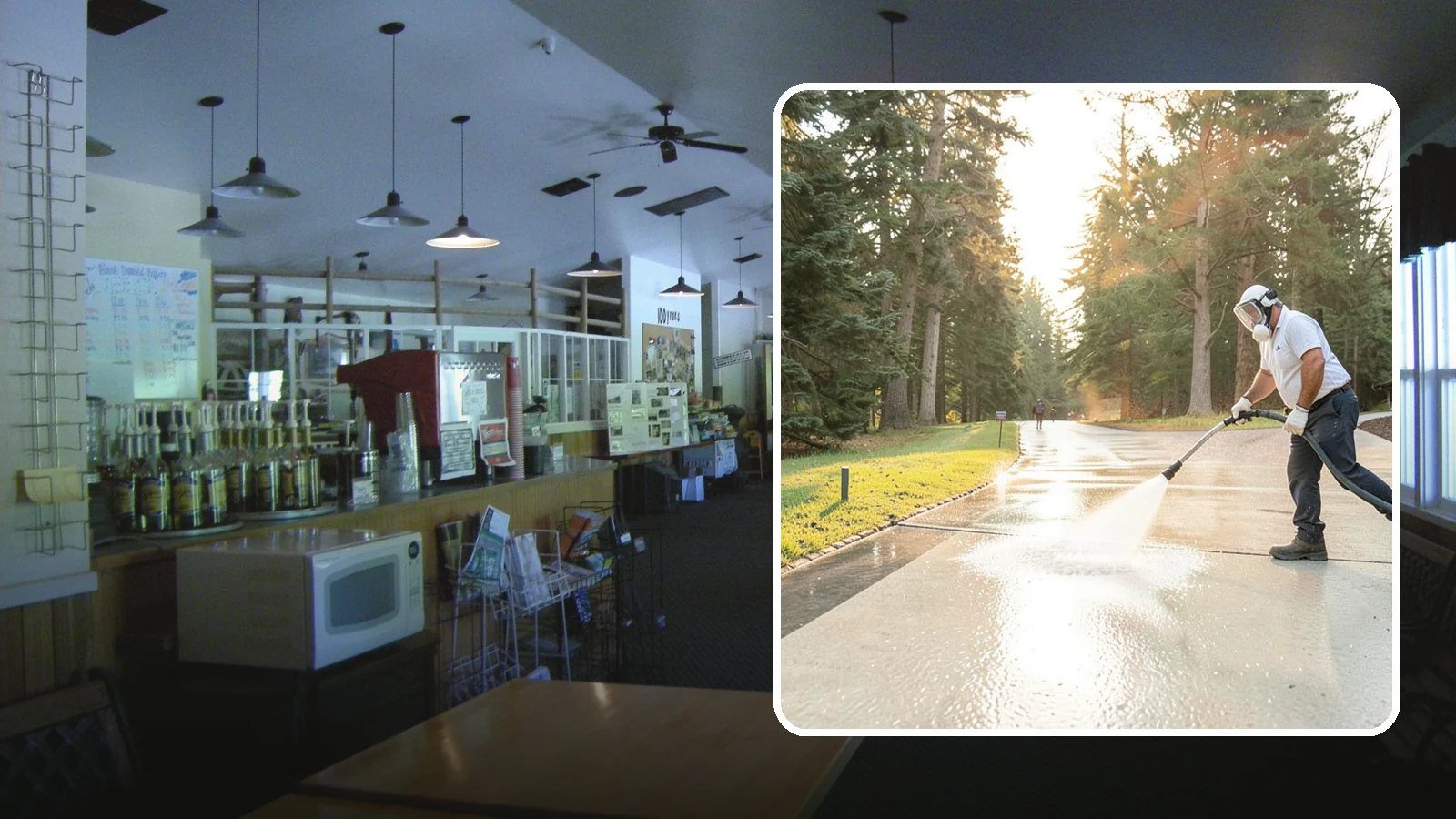 Driveway Brightening in Black Diamond, King County, WA - A brightening treatment that restores a faded, weather-dulled driveway to a clean, uniform tone.