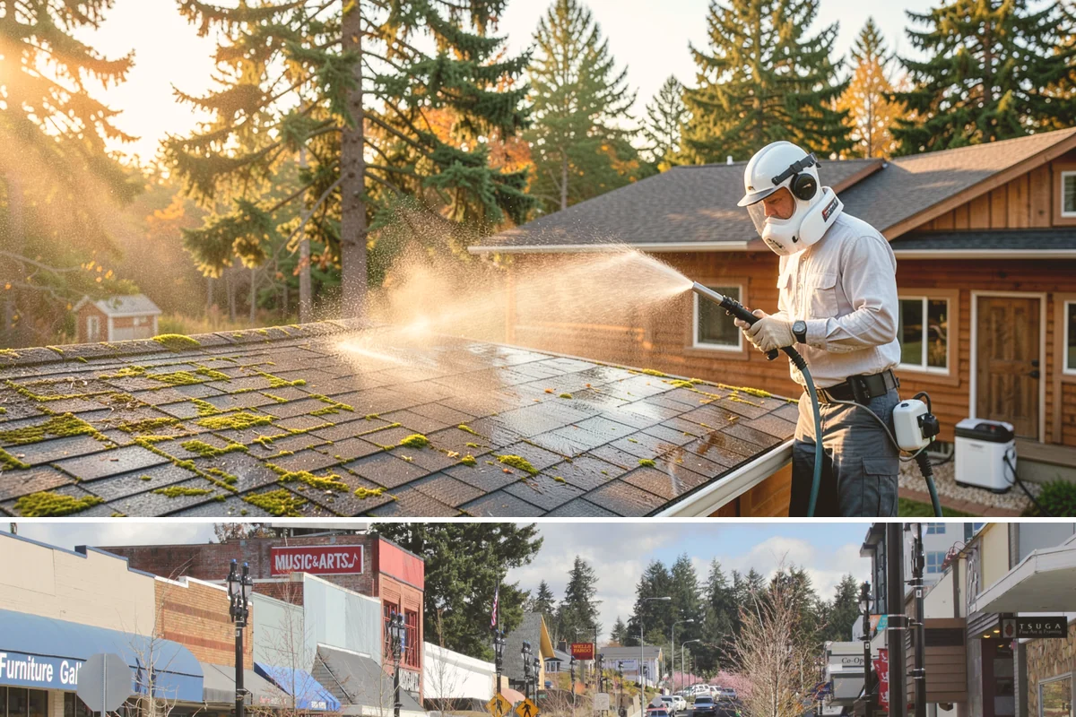 Driveway Brightening in Bothell, King County, WA - Dry summer conditions let brightening treatments perform and the surface dry evenly.