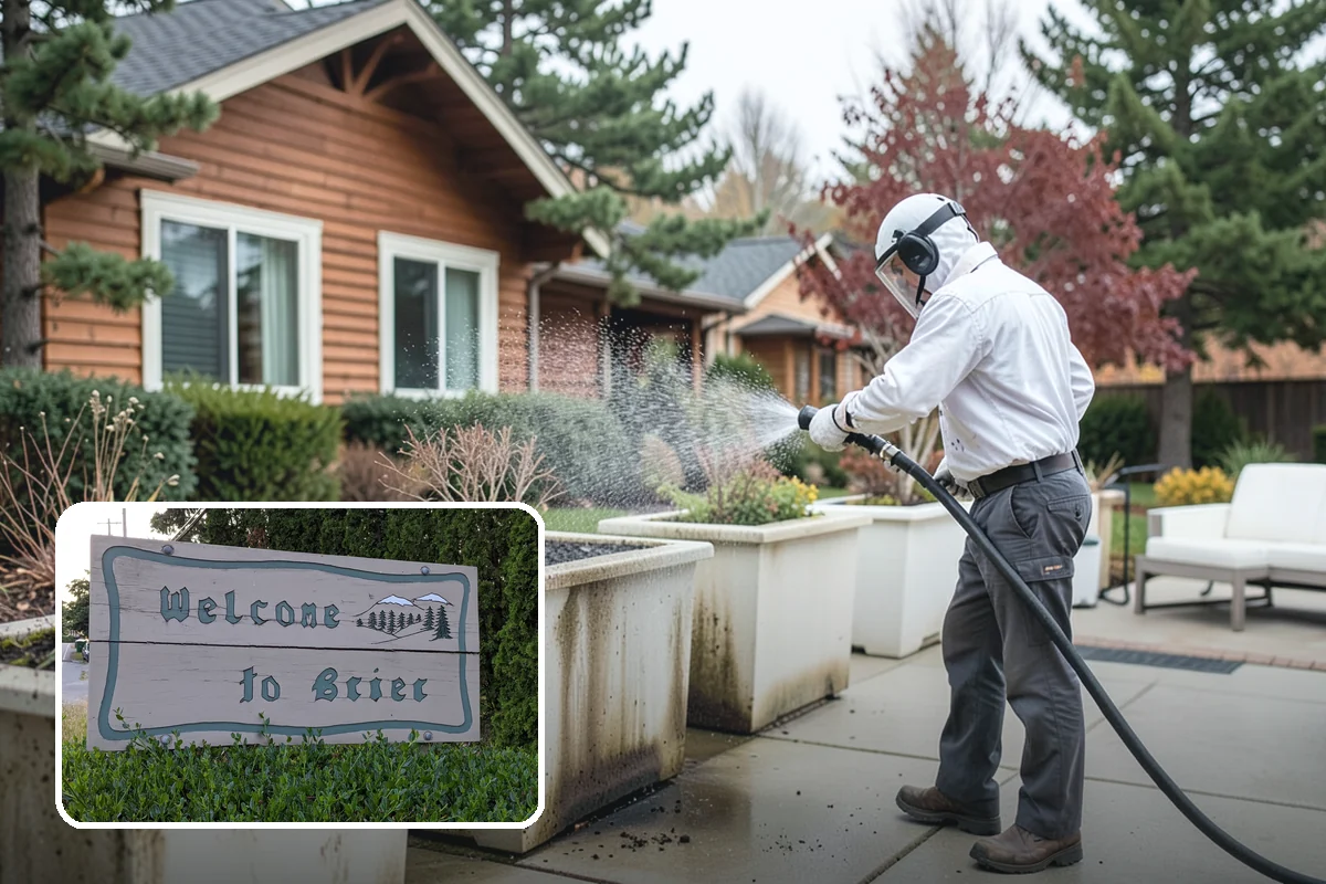 Driveway Brightening in Brier, Snohomish County, WA - Evens out blotchy, weather-dulled concrete