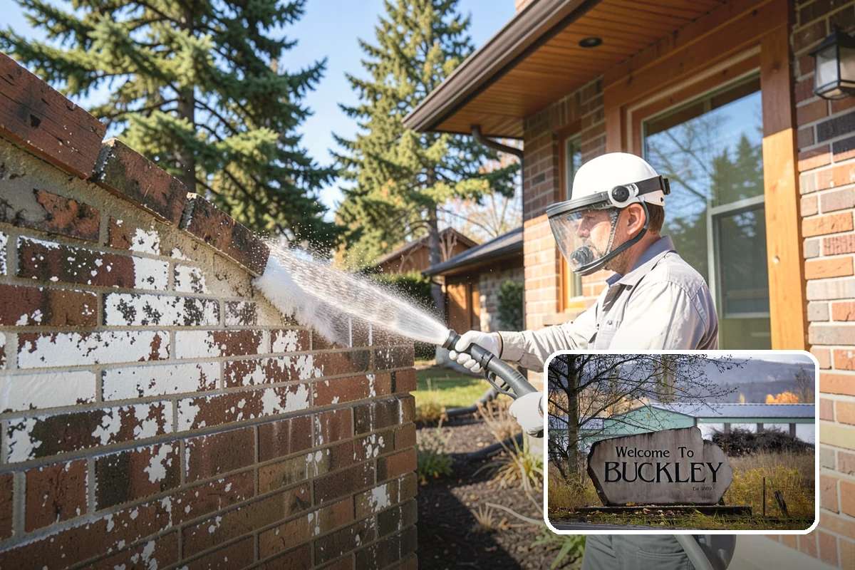 Driveway Brightening in Buckley, Pierce County, WA - Evens out blotchy, weather-dulled concrete