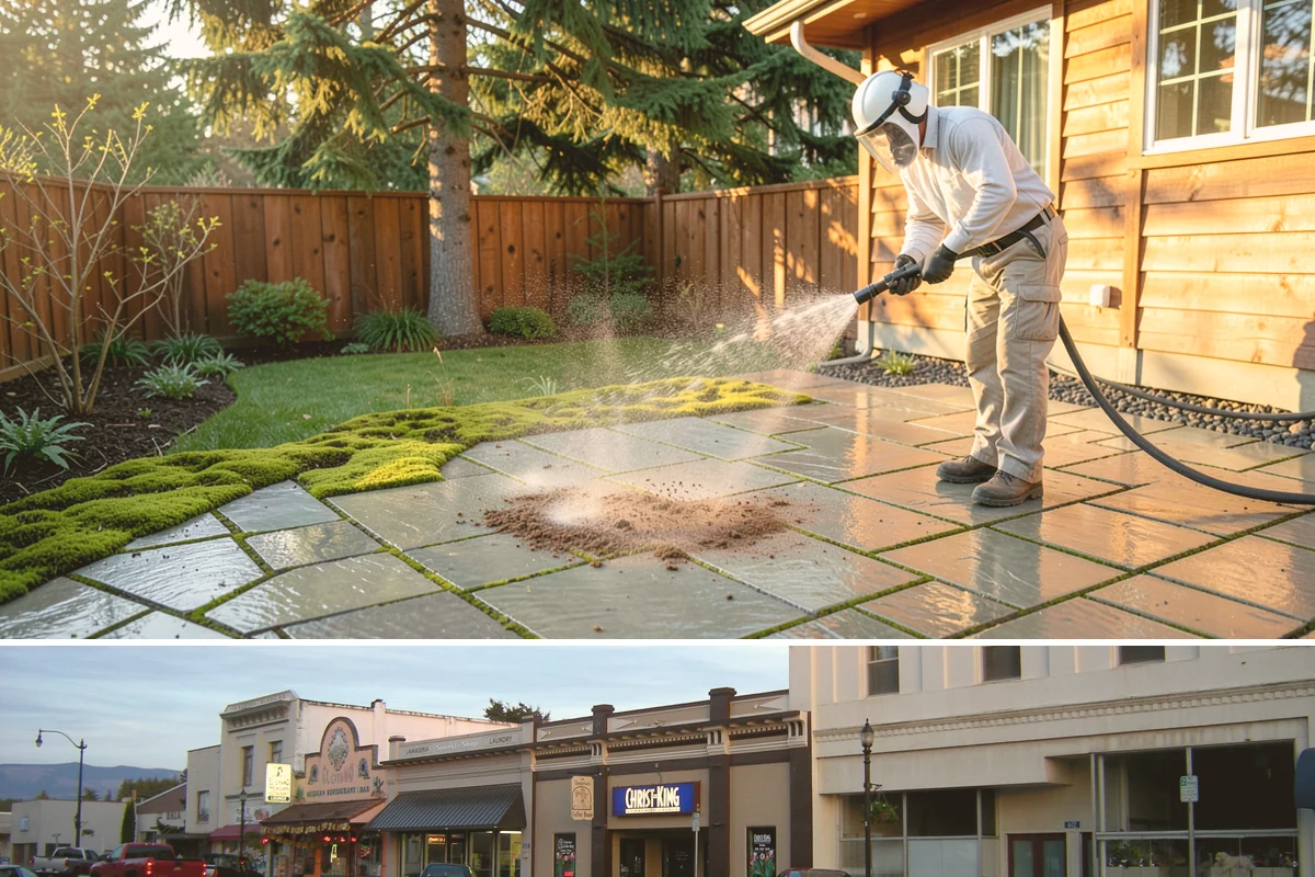 Driveway Brightening in Burlington, Skagit County, WA - Dry summer conditions let brightening treatments perform and the surface dry evenly.