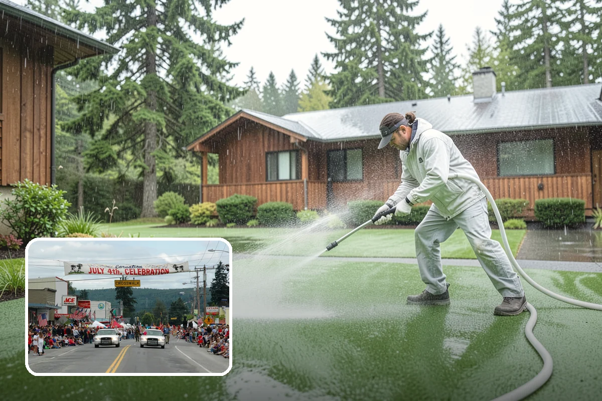 Driveway Brightening in Carnation, King County, WA - Evens out blotchy, weather-dulled concrete