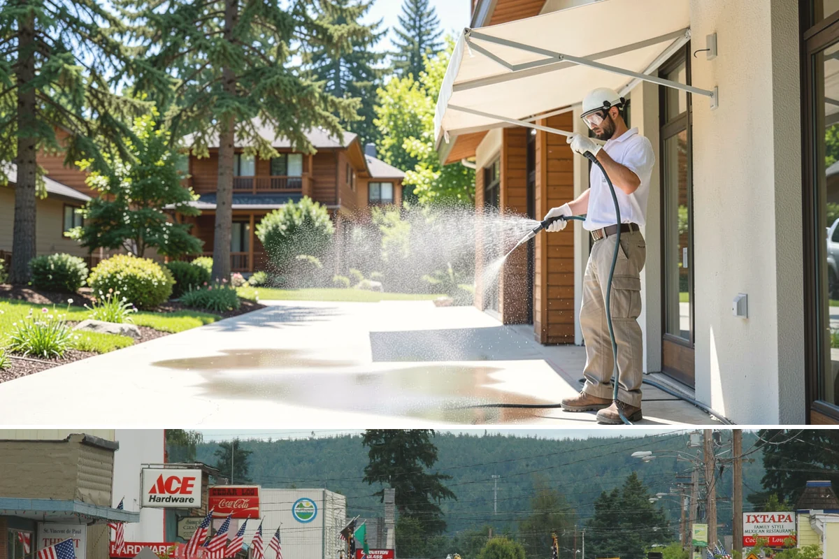 Driveway Brightening in Carnation, King County, WA - Dry summer conditions let brightening treatments perform and the surface dry evenly.